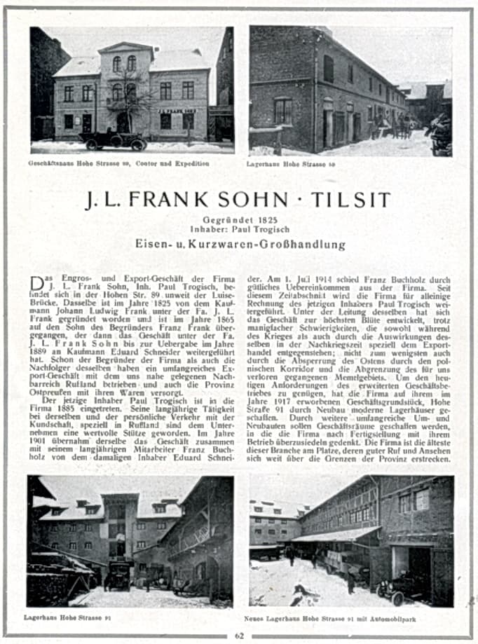 Historical catalog article about the company